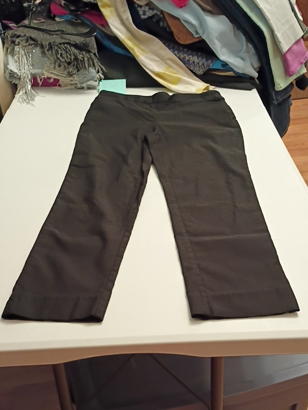 Hilary Radley Black Cropped Straight-Leg Pants